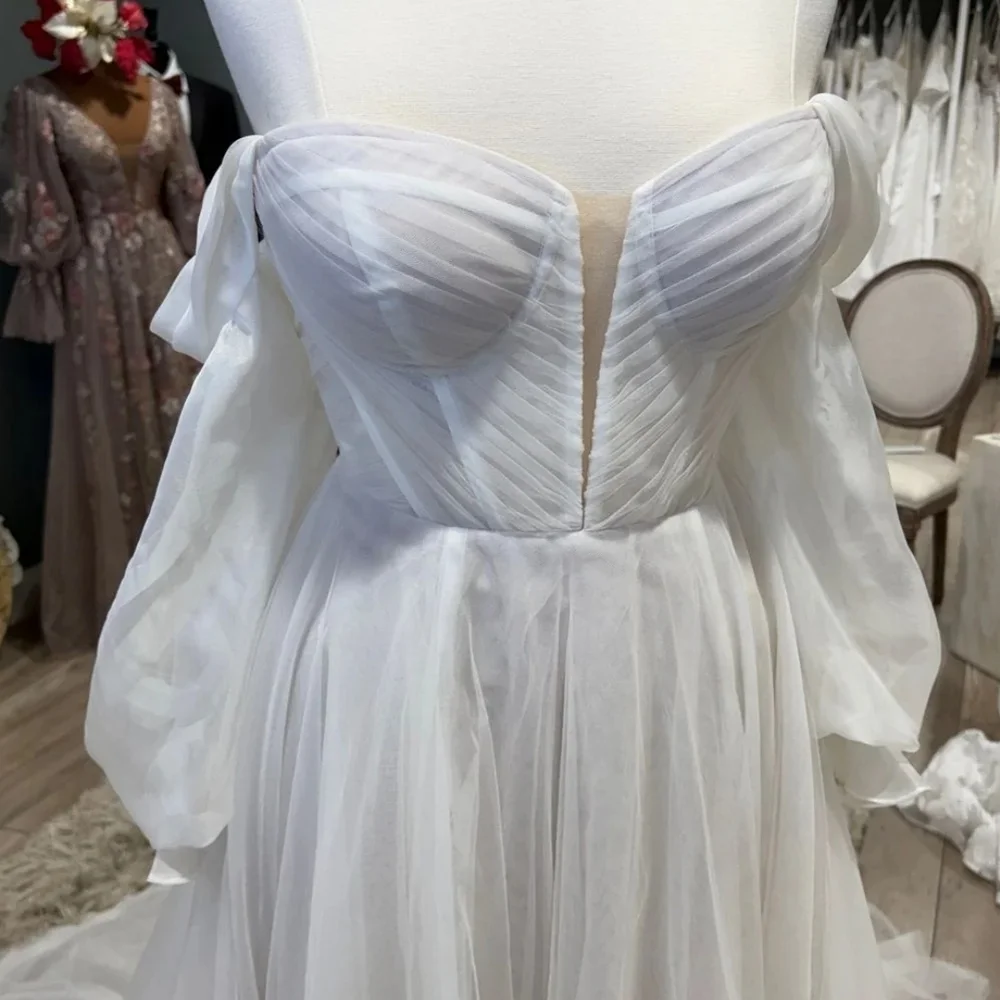 Martina Liana 1497 Sheer Corset A-Line Wedding Dress Size 12 NWOT - Picture 5 of 8